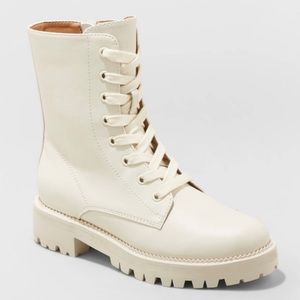 NIB waterproof Boots, Lace up, Zip up Boots SIZE 7 1/2 Waterproof CREAM